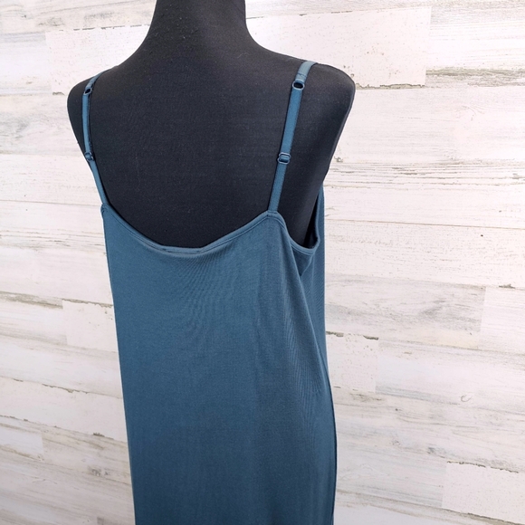 Universal Standard Teal Tencel Cami Dress M Soft Stretch Knit Clean Girl Minimal - Picture 9 of 16